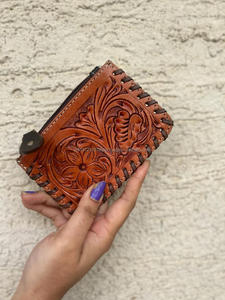 Nuevos monederos de cambio de monedas de cuero marrón hechos a mano reales, estuche rectangular para tarjetas de crédito, estuches bonitos para tarjetas pequeñas con cremallera - Product Image 3