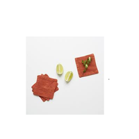 Tapis de Table et sous-verres en lin pur de forme carrée en tissu de lin pour boissons, ustensiles de cuisine et restaurants