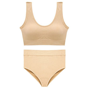 Conjunto de Ropa Interior Deportiva Bordada para Mujer, Talla Grande, Sujetador Deportivo Sin Costuras con Relleno, Lencería Cómoda y Sólida con Logotipo en la Cintura - Product Image 4