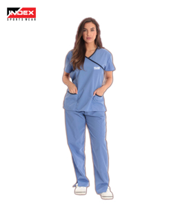 Uniformes hospitalarios Conjuntos de enfermería Uniforme de enfermera Conjunto para mujeres Diseño moderno Conjuntos médicos de manga corta - Product Image 4