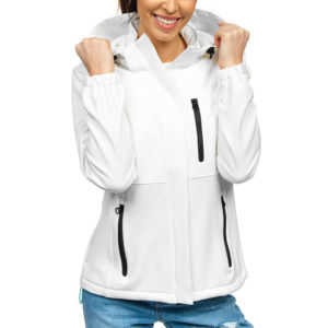 Veste coupe-vent softshell légère pour femme avec fermeture éclair, col montant, tissu en nylon tricoté respirant pour l'hiver - Product Image 6