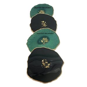 Sous-verres élégants en résine époxy personnalisés tapis de décoration de table uniques pour restaurants bureau café-ensemble personnalisé classique - Product Image 6