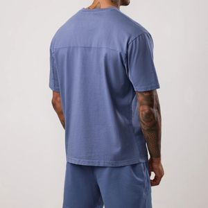 Camiseta de 100% algodón de gran tamaño personalizada, camisetas con hombros caídos, Camiseta holgada de lujo en blanco para hombre - Product Image 2