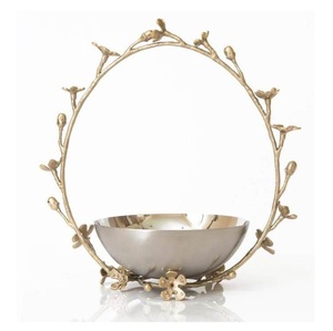Tazón de tuerca de latón de acero inoxidable moderno de alta tendencia, ecológico, fácil de limpiar, plato de fruta de grado alimenticio para comedor, fiesta, servicio en casa - Product Image 6