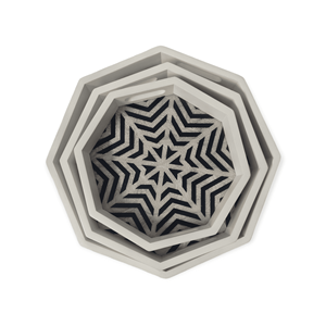 Plateau géométrique de Style Art moderne du milieu du siècle bois de manguier multifonctionnel avec incrustation blanche noire pour la décoration de Noël de jardin à la maison - Product Image 3