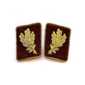 Wholesale Staff Patch Gorget <b>Collar</b> Hand Embroidered Braided With Brass Button Clip Custom Chrome Plated Fabric Pu Main Material - Product Image 5