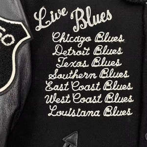 Chaqueta de baloncesto de lana de invierno informal vintage con patrón de letras bordadas estilo de un solo pecho y bolsillo frontal al por mayor - Product Image 3