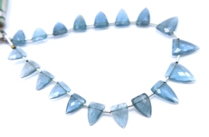 Cuentas naturales hechas a mano musgo aguamarina facetado trillón forma tamaño 9X7MM a 13X8MM aprox. 8 'pulgadas para la fabricación de joyas - Product Image 4