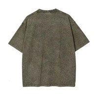 Streetwear en coton avec impression personnalisée, vêtements pour hommes, vêtements grande taille, T-shirt surdimensionné vintage délavé à l'acide, à épaules tombantes, High Street