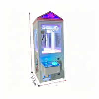 Machine à griffes d'arcade à monnayeur, version anglaise, rose, de luxe, taille humaine, avec structure métallique et éclairage LED clignotant, célèbre sur Internet