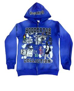 Vente en gros 100% sweat à capuche en molleton de coton pour homme lourd 400gsm double fermeture éclair complète avec logo personnalisé sans cordon de serrage pour l'hiver - Product Image 5