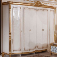 Juego de Dormitorio de Lujo Estilo Europeo con Cama Suave, Hecho de Madera Sólida con Tallado a Mano de Alta Calidad para Uso en Dormitorios