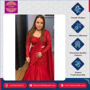 ชุดปาร์ตี้ผ้าไหมซาตินสำหรับผู้หญิงชุดปาร์ตี้หรูหราแบบดั้งเดิมของอินเดียและปากีสถานคุณภาพระดับพรีเมียม - Product Image 5