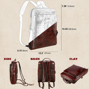 OEM Custom Service Genuine <b>Leather</b> <b>Laptop</b> <b>Backpack</b> High Quality Lightweight Casual Business Travelling Eco Friendly Large - Product Image 6