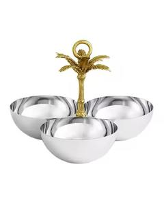 Bol décoratif de conception artistique de branche avec des oiseaux d'or idéal pour la décoration intérieure de luxe et la pièce d'accent de table centrale moderne - Product Image 3