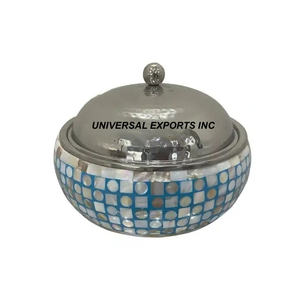 Olla de acero con caligrafía árabe, cazuela de mesa con acabado dorado, calentador de alimentos de lujo con acabado personalizado para bodas árabes - Product Image 6