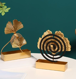 Soporte de bobina pulido de oro decorativo hecho a mano, quemador de incienso, soporte de bobina de Mosquito para el hogar, interior y exterior - Product Image 1