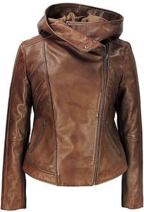 Veste en cuir unisexe avec capuche en fausse fourrure, coupe-vent, respirante, doublée de coton, décontractée, hiver, fabriquée en toile durable, tissu non tissé, lavée - Product Image 5