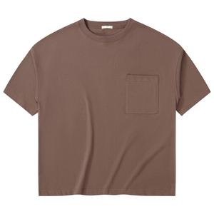 230Gsm เสื้อยืดแขนครึ่งแขนผ้าฝ้ายโอเวอร์ไซส์สำหรับผู้ชาย, คอลเลคชั่นใหม่ปล่อยไหล่มีกระเป๋าพิมพ์ดิจิตอลผ้าฝ้าย - Product Image 5