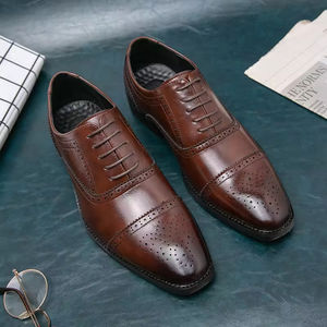 Zapatos Oxford de Cuero Genuino para Hombre al por Mayor, Zapatos Formales de Negocios, Zapatos de Vestir para Oficina, Bodas y Fiestas, Tallas Grandes, Directo de Fábrica - Product Image 1