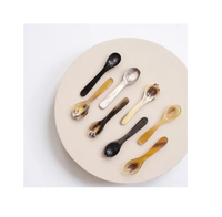 Vente chaude corne de buffle couverts cuillère café thé/sucre cuillère ustensiles de cuisine vaisselle corne cuillères