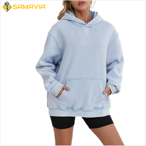 Sweat à capuche élégant surdimensionné délavé à l'acide pour hommes et femmes 100% coton vêtements de mode urbains avec pantalons de survêtement pour l'hiver - Product Image 3