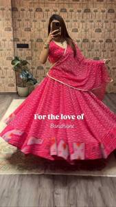 PARA ESTA PRÓXIMA TEMPORADA DE NAVARATRI NUESTRO INVERSOR DE GEORGETTE IMPRESO EXCLUSIVO CASUAL COSTADO COMPLETO LEHENGA CHOLI para - Product Image 3