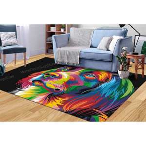Colorful Dog <b>Rug</b>, Abstract Dog <b>Rugs</b>, Printed <b>Rug</b>,Nonwoven Thin <b>Rug</b> - Product Image 4