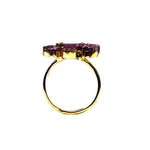 Vêtements de mariage 925 bijoux en argent sterling plaqué or multi couleur tourmaline pierres précieuses femmes portent une bague classique - Product Image 2