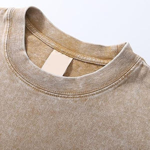 Camiseta en blanco Vintage Mineral para hombre con logotipo personalizado, camisetas de peso pesado Shaka de Color Retro, camiseta de lavado ácido para hombre - Product Image 6