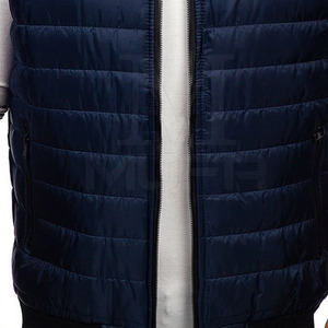 Nouvel Arrivage Gilet matelassé pour homme de haute qualité avec fermeture éclair pour l'hiver, logo personnalisé, tissu polyester/coton, faible MOQ, en promotion - Product Image 6