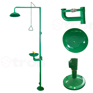 Douche de lavage des yeux en composite vert anti-hazard pour plantes à forte humidité - Product Image 4