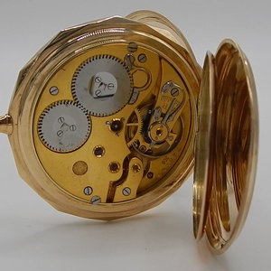 14k oro massiccio Schaffhausen per orologio da tasca IWC-stile antico in ottime condizioni con movimento meccanico in metallo ottone - Product Image 4