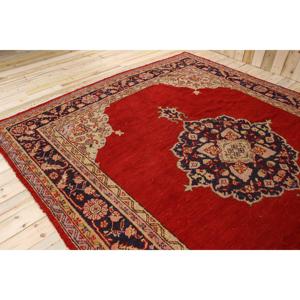 Tapis turc vintage 9,3 x 11,2 pieds, tapis surdimensionné, tapis abstrait rouge - Product Image 4
