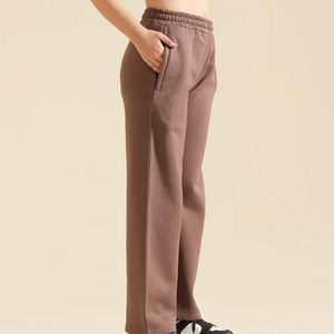 Wholesale Ladies Winter Baggy <b>Trousers</b> Mid <b>Waist</b> Casual Flat Front Outerwear <b>Elastic</b> <b>Waist</b> Pocket Women's Pants <b>Trousers</b> - Product Image 4