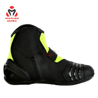 Bottes de moto mi-mollet brodées en PU avec fermeture éclair, maintien sécurisé de la cheville, semelle antidérapante durable, personnalisables, hiver-printemps