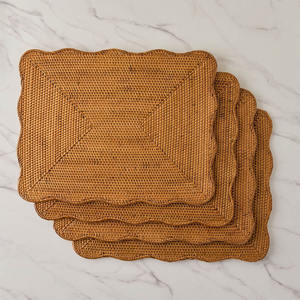 Handwoven Rectangular <b>Rattan</b> Charger Plates Boho <b>Rattan</b> <b>Placemat</b> OEM Accepted <b>Placemat</b> Wicker Charger Plate From Vietnam - Product Image 3