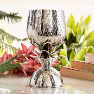 Vaso Metálico Plateado de 700 ml con Forma de Piña para Bebidas y Decoración de Mesa para Fiestas - Product Image 2