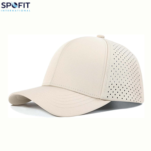 หมวกเบสบอลปักลาย6แผงตาข่ายกีฬากันน้ำสีทึบปรับได้2025ออกแบบได้ตามต้องการโลโก้ด้วยเลเซอร์ - Product Image 1