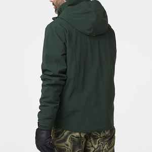 Vestes Softshell Décontractées d'Hiver pour Hommes à Capuche Couleur Unie Fermeture à Glissière Confortable Tissu en Toile - Product Image 3