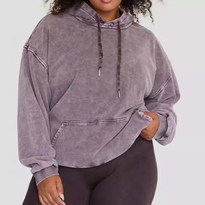 Nuevas Sudaderas con Capucha para Mujer, Estilo Vintage, Lavado Ácido, Talla Grande, para la Temporada de Invierno - Product Image 5