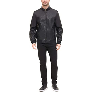 OEN-Chaqueta Bomber de piel sintética lisa para hombre, ropa de moda personalizada, prendas exteriores, talla personalizada - Product Image 4