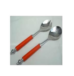 Serveur de salade en acier inoxydable de haute qualité pour servir la salade avec poignée en résine ensemble de couverts en métal nouveau look pour ustensiles de cuisine à la maison - Product Image 1