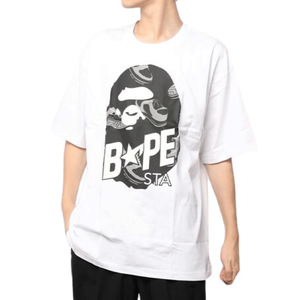 Nouveauté T-shirt en jersey de coton noir pour un style décontracté, tendance streetwear, t-shirts imprimés Baped à col rond unisexe - Product Image 5