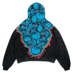 420gsm เสื้อฮู้ดผู้ชายพิมพ์ลายแมงมุมเฮฟวี่เวทคุณภาพสูงชุดวอร์มผ้าฝ้าย100% เสื้อฮู้ดแบบกำหนดเองตามอุณหภูมิ - Product Image 5