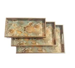 Plateau de service à emboîter au design attrayant, décoration imprimée en émail, pour le bureau, les festivals, les mariages - Product Image 5