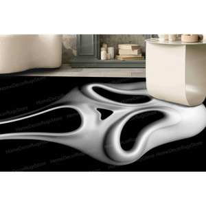 Tapis imprimé : Décoration de salon unique, masque, cri, escalier, cadeau, horreur, moderne, tapis de voiture, noir, tapis en velours de luxe - Product Image 5
