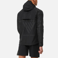 Haute qualité Polyester tissé course légère veste ensembles coupe-vent imperméable réfléchissant hommes Softshell survêtement