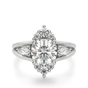 Brilliant Cut Vintage Moissanite Engagement <b>Ring</b> <b>Sterling</b> <b>Silver</b> Gold Prong <b>Set</b> Classic Bridal <b>Ring</b> for Anniversary Birthday - Product Image 3