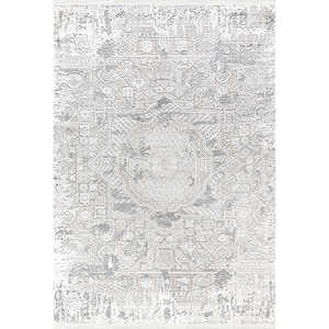 Zett ZE005 Blanc Tapis en Polyester Doux Longue Durée Motif de Couloir Rectangle Fait Main pour Salon et Chambre - Product Image 3